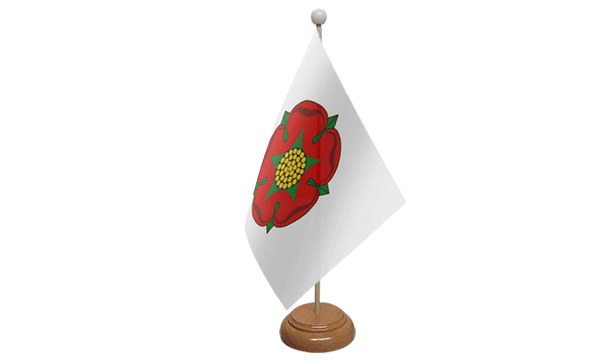 Lancashire Old Small Flag with Wooden Stand